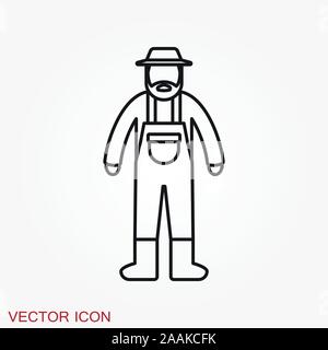 Landwirt icon-Vektor Landwirt Avatar oder Symbol Stock Vektor