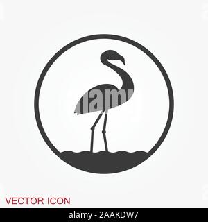 Flamingo Symbol, minimalistisch, Vector Illustration, Symbol der Vogel Stock Vektor