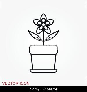 Blumentopf Symbol, vektorisiert Pflanzen in einen Topf, Blume Symbol Stock Vektor