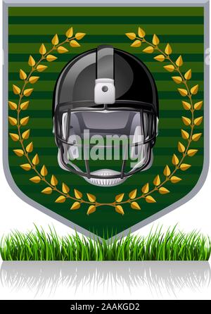 Football Helm grünen Emblem Stock Vektor