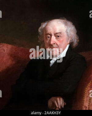 John Adams im Alter von fast 90. Porträt der 2 US-Präsident, John Adams (1735-1826) von Gilbert Stuartl, Öl auf Leinwand, 1823 Stockfoto