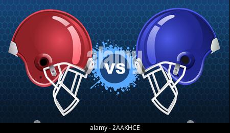 American Football insignia Vector Illustration mit zwei American football Helme. Stock Vektor