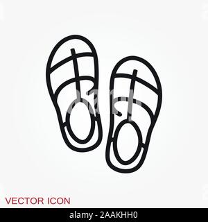 Griechische Sandale Symbol. Vector schwarz und weiß Vektor icon. Stock Vektor