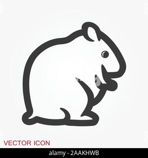 Hamster Symbol im flachen Stil auf Hintergrund, tierische Symbol Stock Vektor
