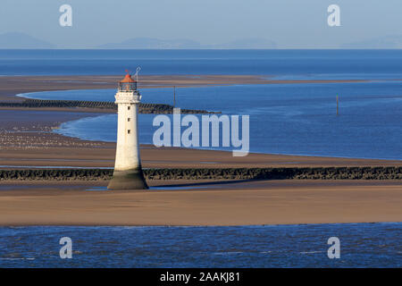 New Brighton Leuchtturm (Barsch Rock), Liverpool, England, Vereinigtes Königreich Stockfoto