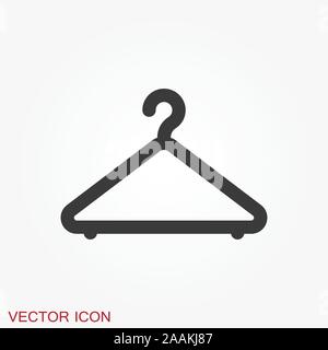 Kleiderbügel Symbol. Garderobenständer Symbol. Flache Vector Illustration Stock Vektor