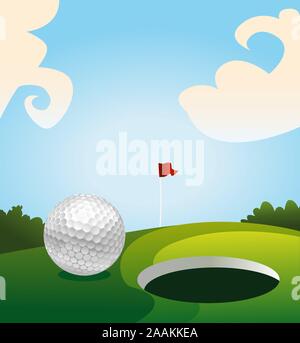 Golf Land grüne Vector Illustration Stock Vektor