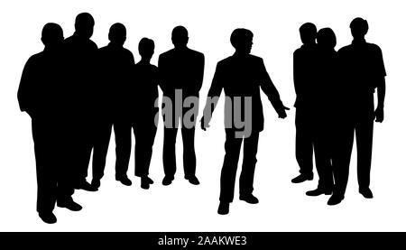 Der Mensch ist eine Präsentation vor der Gruppe Stock Vektor