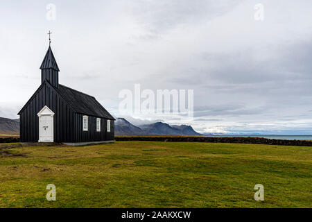 Die schwarze Kirche, Budir, Snaefellsnes, Island Stockfoto