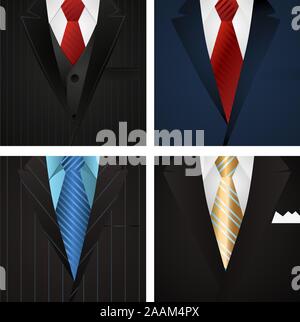 Business Eleganz Anzug mit Krawatte Vector Illustration. Stock Vektor