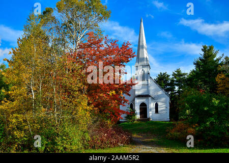 Eine Landschaft Bild des alten Anglikanische Kirche in den frühen 1900ern am Waterford New Brunswick Kanada gebaut. Stockfoto