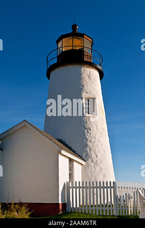 Pemaquid Point Light Station, Muscongus Bay, Bristol, Maine, USA. Stockfoto