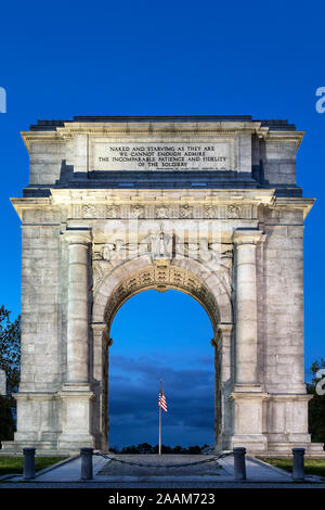 National Memorial Arch, Valley Forge National Historical Park, Pennsylvania, USA. Stockfoto