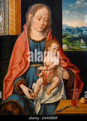 'Mary mit Kind" (um 1530) von Joos van Cleve (um 1485-1540). Stockfoto
