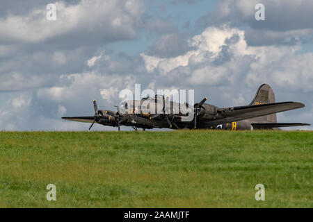 NEW WINDSOR, NY - 15. SEPTEMBER 2018: Weltkrieg ära Boeing B-17 Flying Fortress bomber Flugzeug die Memphis Belle Stockfoto