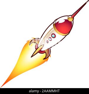 Weltraumrakete Cartoon Illustration Stock Vektor