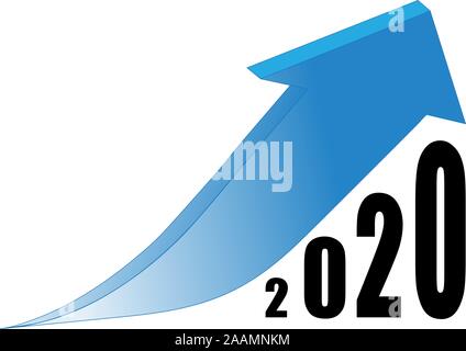 Geschäftsentwicklung bis Graph Pfeil zum Jahr 2020 Stock Vektor