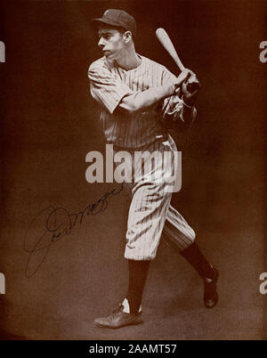 Sepia getont Portrait von New York Yankee legendäre Spieler Joe DiMaggio ca. 1930er Jahre. Stockfoto