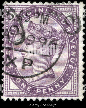 Poststempel Stempel aus dem Vereinigten Königreich von Großbritannien und Nordirland in der Queen Victoria - Oberfläche gedruckten Serie Stockfoto