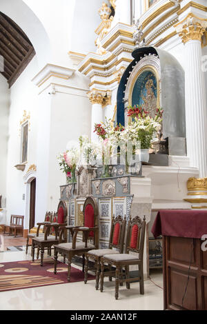 SUCRE, Bolivien - 16. Oktober 2019 - Kathedrale von Sucre Innenraum, auch Dom Basilika Unserer Lieben Frau von Guadalupe genannt Stockfoto