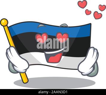 Gerne süß Flagge Estland In der Liebe Design fallen Stock Vektor