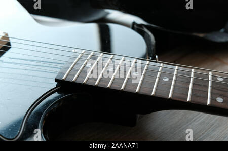 Gitarre Griffbrett oder Griffbrett closeup Stockfoto