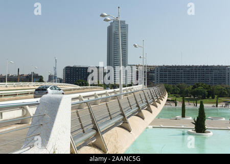 Valencia, Spanien - 07 August, 2018: Valencia ist eine der größten und lebhaftesten Städte in Spanien. Es ist diese Stadt im süd-östlichen Teil o entfernt Stockfoto