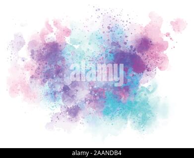 Rainbow splash auf einem weißen Hintergrund. Banner, Poster für Ihre Grafiken. Aquarell Abstraktion mit Flecken von Farbe. Vector Illustration. EPS8. Stock Vektor