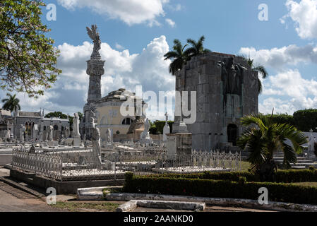 Necropolis de Colon oder El Cementerio de Cristobal Colon (der Friedhof von Christoph Kolumbus) im Viertel Vedado in Havanna in Kuba. Das kleine c Stockfoto