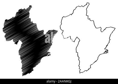 Region Otago (Regionen von Neuseeland, Südinsel) Karte Vektor-illustration, kritzeln Skizze Otago Karte Stock Vektor