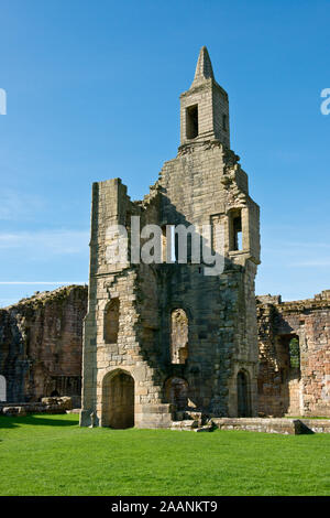 Bleibt der kleinen Treppe Turm von Warkworth Castle. Northumberland, England, Vereinigtes Königreich Stockfoto