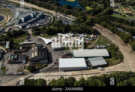 Brooklands Museum aus der Luft Stockfoto