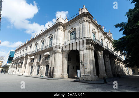 Palacio de los Capitanes Generales (Geschichtsmuseum Havannas) in Havannas Altstadt (Habana Vieja). Es war die ehemalige offizielle Residenz des Gouverneurs Stockfoto