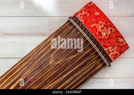 Japanische Koto, Harfe, traditionelle Japanische Instrument. Stockfoto