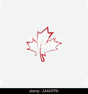 Maple Leaf logo Vorlage Vektor icon Abbildung, Maple Leaf linear Vector Illustration, Kanadische vektor Symbol, Red Maple Leaf, Kanada Symbol, Rot kanadische Maple Leaf Stock Vektor