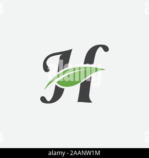 Vector grün Alphabet eco Logo mit Blätter, grün Eco Alphabet Vektorsymbol, erste Uhr mit der Natur Logo Design Inspiration. Stock Vektor