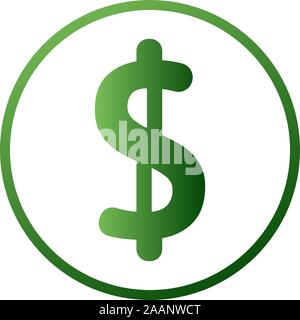 Münze mit Dollarzeichen einfache Symbol auf weißem Hintergrund. Vector Illustration Stock Vektor