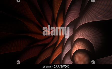Abstraktes Fraktale mit Raster und Spiralen, Spirale Blume verwendbar für Hintergrundbilder oder für kreative Cover Design. Polygonale Wire frame infinity Spirale Stockfoto