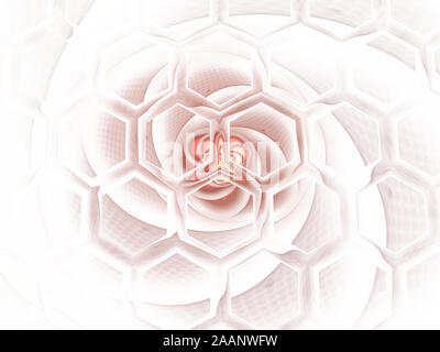 Bienenstock Hintergrund. Abstrakte Honig/hive Design. Sechseckige Textur. Geometrische Fractal-hintergrund. Fantasy digitaler Kunst 3D-Rendering. Psychedelic dig Stockfoto