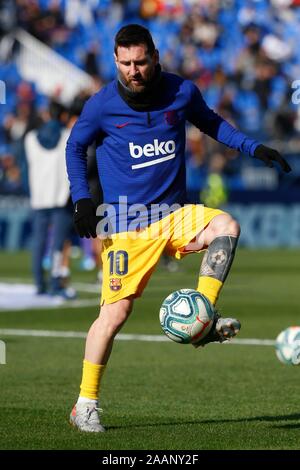 Madrid, Spanien. 23 Nov, 2019. LEO MESSI WÄHREND DES SPIELS gegen den FC BARCELONA IN LEGANES BUTARQUE Stadion. Samstag, 23 NOVEMBER 2019 Quelle: CORDON PRESSE/Alamy leben Nachrichten Stockfoto