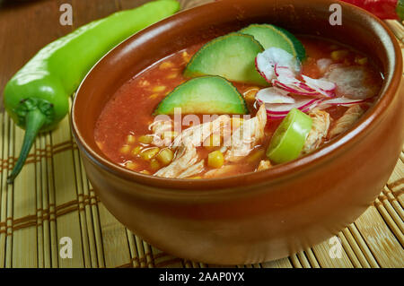 Taco Ranch Chicken Chili, mit nur 5 Zutaten in einen Bräter oder Instant pot Stockfoto