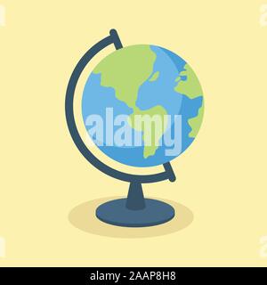 Globus School Supplies Travel Map Vektor Stock Vektor