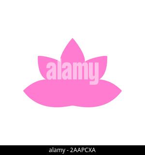 Vector Illustration von Lotus Blume rosa Silhouette. Symbol für Gesundheit, Yoga und Entspannung Stock Vektor