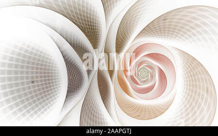 Abstraktes Fraktale mit Raster und Spiralen, Spirale Blume verwendbar für Hintergrundbilder oder für kreative Cover Design. Polygonale Wire frame infinity Spirale Stockfoto