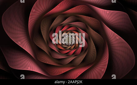 Abstraktes Fraktale mit Raster und Spiralen, Spirale Blume verwendbar für Hintergrundbilder oder für kreative Cover Design. Polygonale Wire frame infinity Spirale Stockfoto