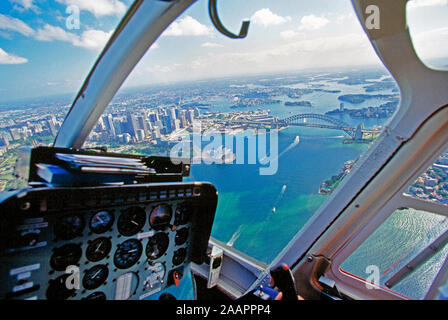 Australien. New South Wales. Sydney. Luftaufnahme der Stadt vom Hubschrauber aus. Stockfoto