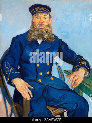 Van Gogh. Postman Joseph Roulin von Vincent Van Gogh (1853-1890), Öl auf Leinwand, 1888. Stockfoto