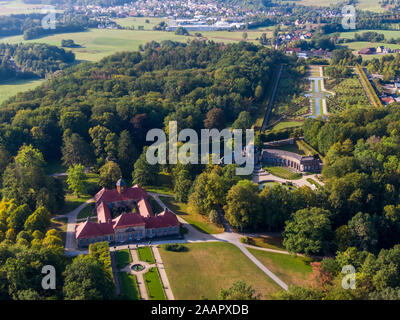 Luftaufnahme der Eremitage in Bayreuth, Deutschland Stockfoto