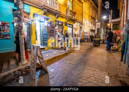 Cerro Concepcion, im historischen Stadtteil von der Hafenstadt Valparaiso, Chile. Stockfoto