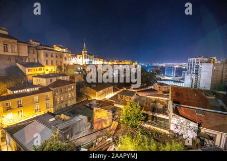 Cerro Concepcion, im historischen Stadtteil von der Hafenstadt Valparaiso, Chile. Stockfoto